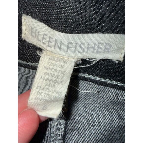 Eileen fisher Black Denim not distressed stretchy organic cotton blend jeans siz - Picture 5 of 5